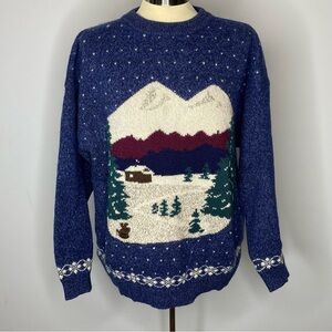Northern Reflections Vintage Winter Scene Cotton Wool Blend Sweater